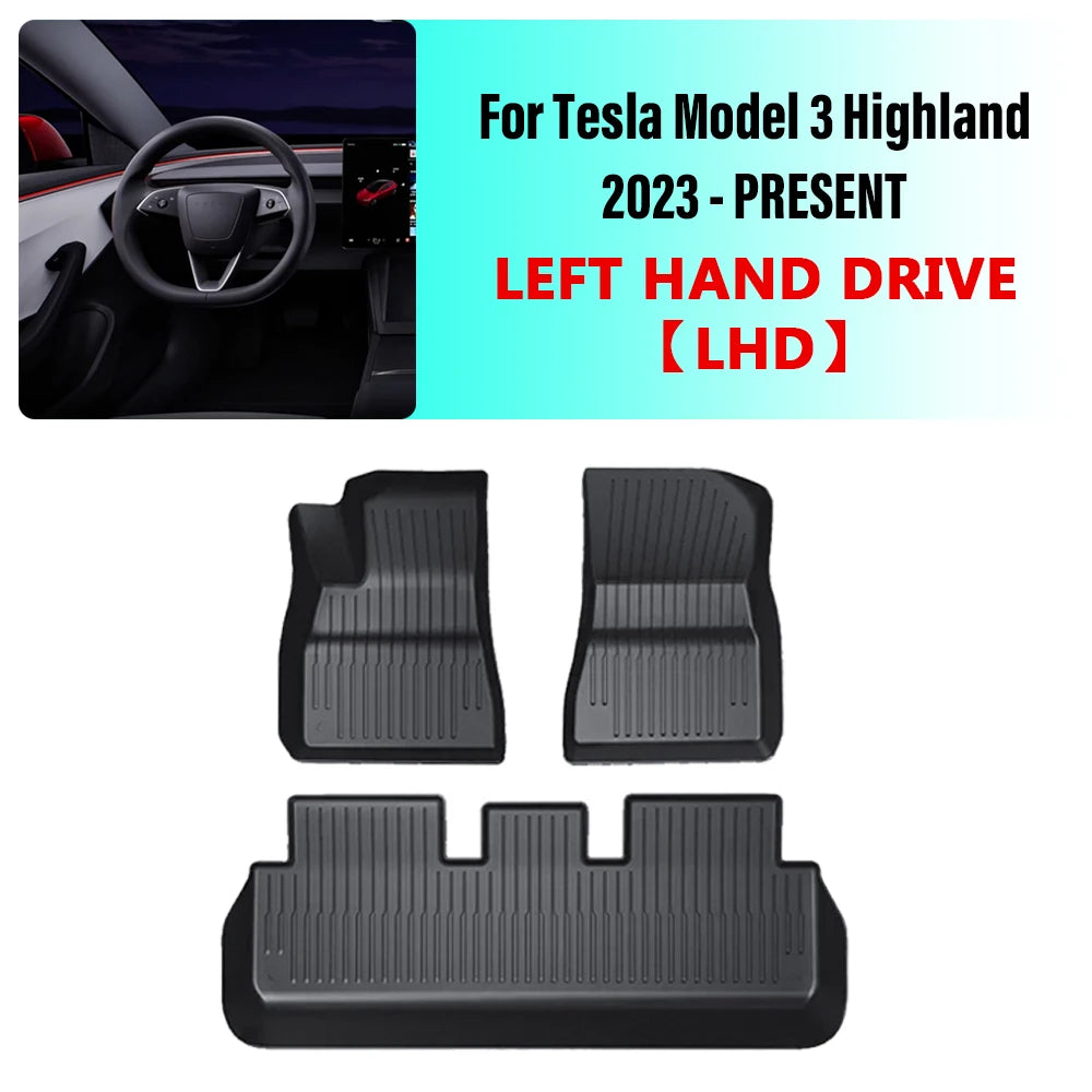 tapis sol voiture noir rayures horizontales moderne imperméable résistant intempéries tpe