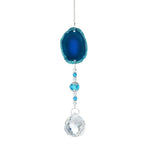pendentif solaire agate naturelle colorées boule cristal bohème violet orange vert bleu beige