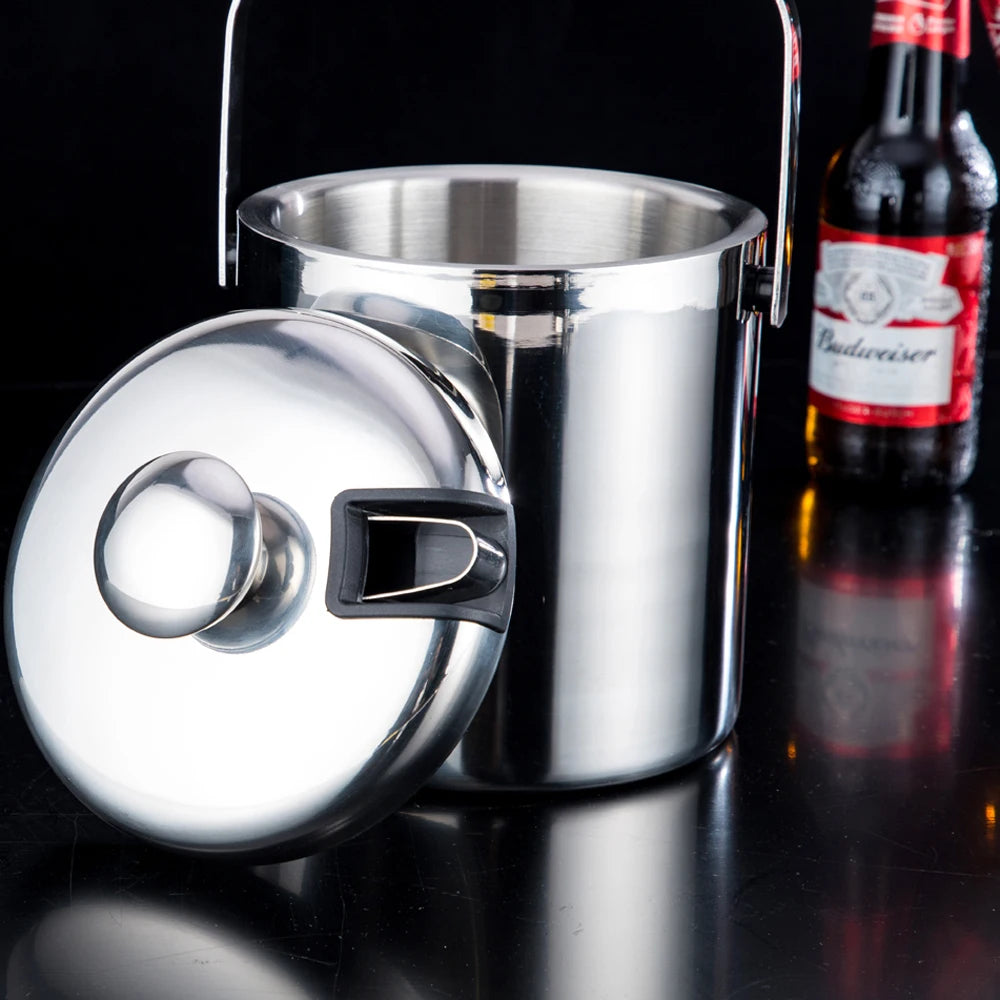 cuve glace argentée lisse moderne tongs refroidisseur vin boisson bière