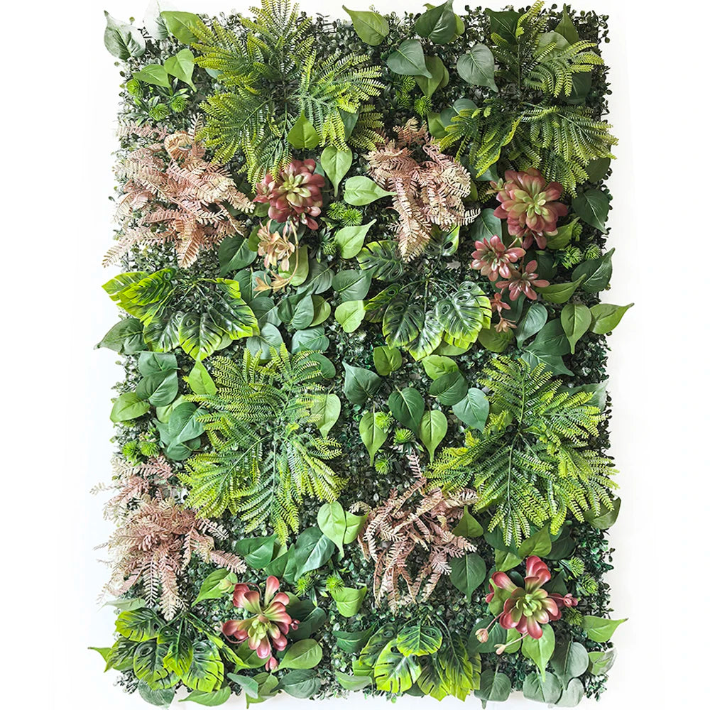panneau mural végétal artificiel herbe feuilles naturel moderne extérieur accroché exposé vert brun different