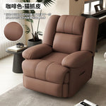 fauteuil relax contemporain cuir gris bois simple moderne poignées bouton commande