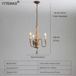 lustre vintage rustique bois naturel métal noir trois lumières suspension entrée couloir