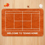 tapis sol moderne terrain tennis bleu vert orange antidérapant polyester coton 40x60cm 50x80cm