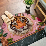 tapis polyester antidérapant moderne rose tigre floral entrée intérieure maison