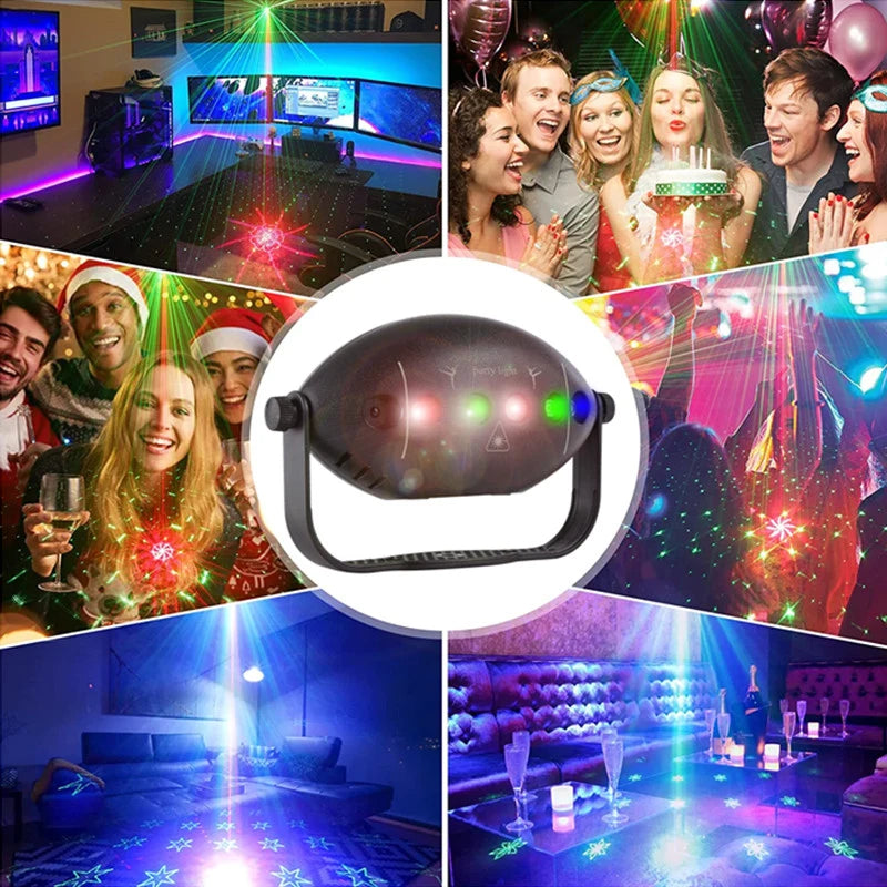 projecteur laser noir moderne effet stroboscope sonore controle rgb led anniversaire decoration noel mariageintérieur