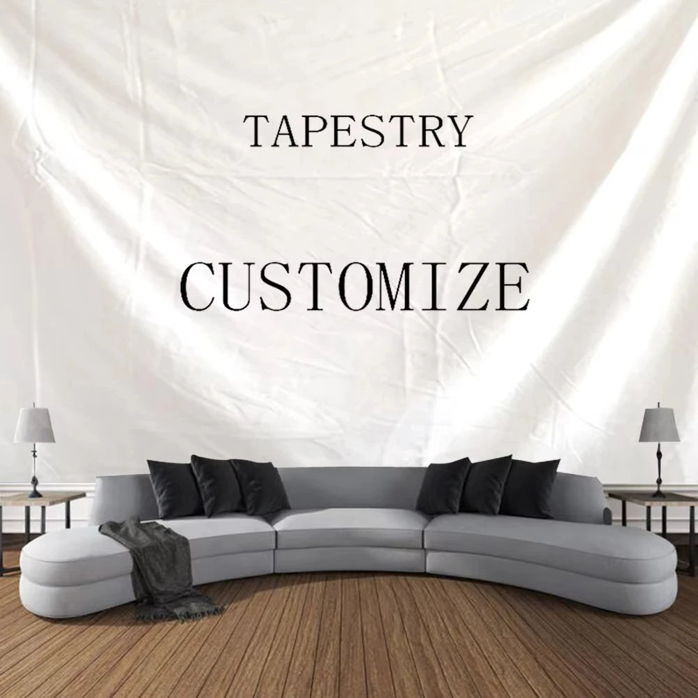 tapisserie personnalisée impression photo moderne blanc tissu polyestère taille 120x180cm 150x200cm 60x90cm decoration mur