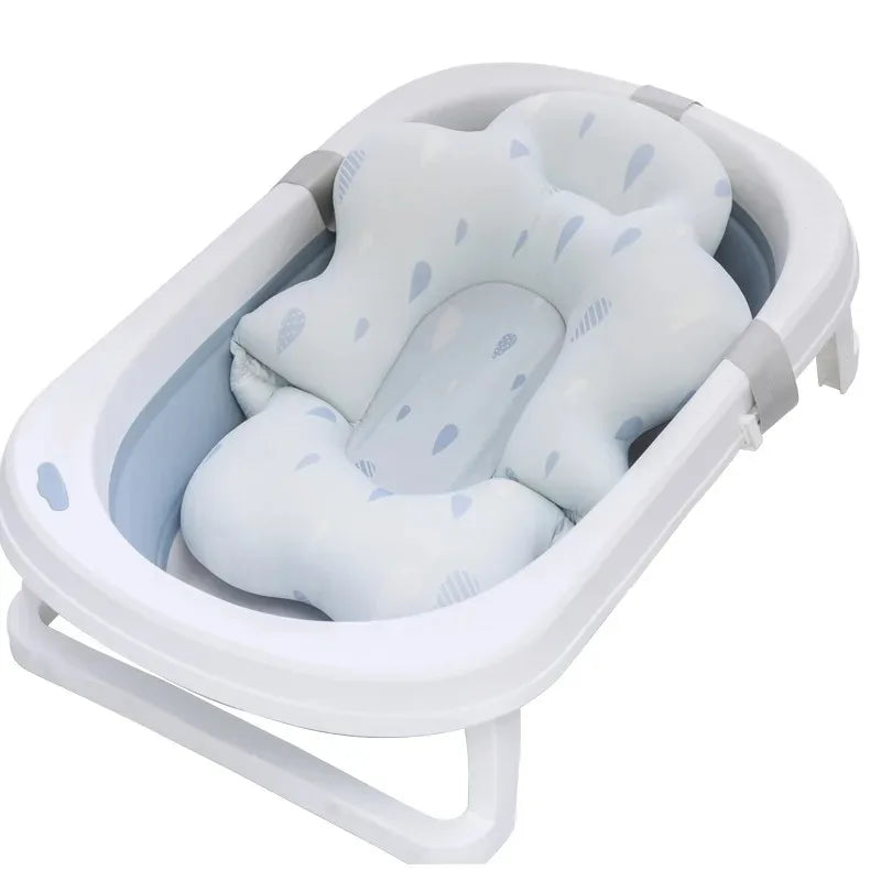 baignoire pliable bébé coussin gouttes étoiles rose moderne confortable sécurité blanc bleuclair
