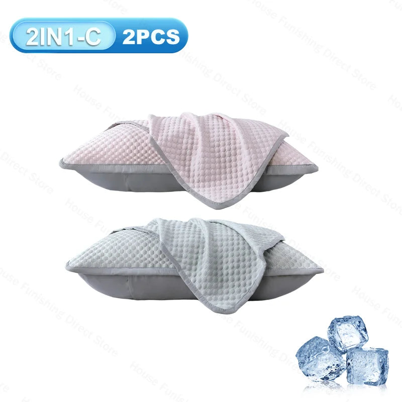 coussin rafraîchissant respirant coton polyester maternité bleu gris moderne points geometrie