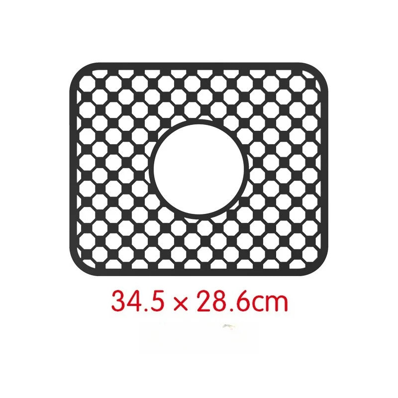 tapis lavabo silicone perforé gris moderne antidérapant drainage vaisselle 34.5x28.6cm