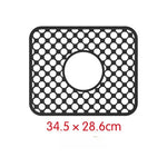 tapis lavabo silicone perforé gris moderne antidérapant drainage vaisselle 34.5x28.6cm