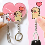 porte clés mural kawaii ours chien cœur rose décoration maison