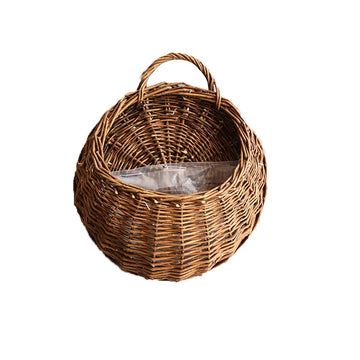 panier suspendu marron clair tressé rustique plante artificielleintérieur décoration support