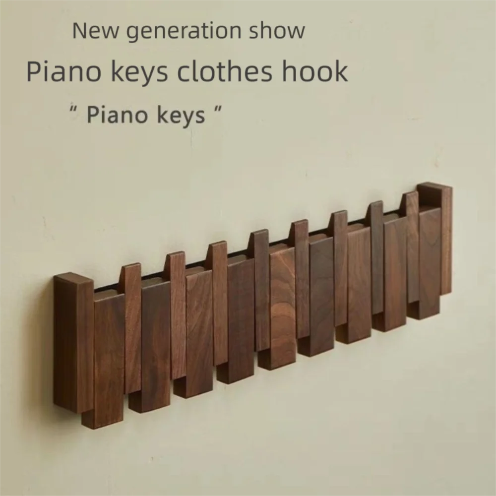 porte manteaux mural bois crochets piano moderne chapeau clés sac dos minimaliste decoration intérieure
