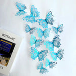papillons décoratifs transparents violet bleu or adhésifs muraux élégants artisanal chambre salon événement