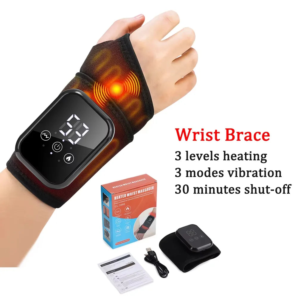bracelet chauffant massage vibration relaxation affichage numerique controle usb moderne gris orange