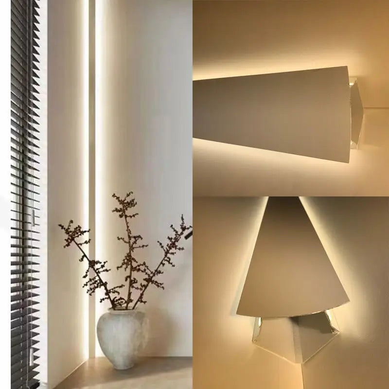 lampe murale moderne blanc plat lisse surface montée éclairage intérieur led aluminium