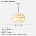 lampe suspendue moderne pvc blanc plissé opaque chambre coucher