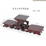 support table bois sculpté artisanal marron foncé miniatures collections décoration