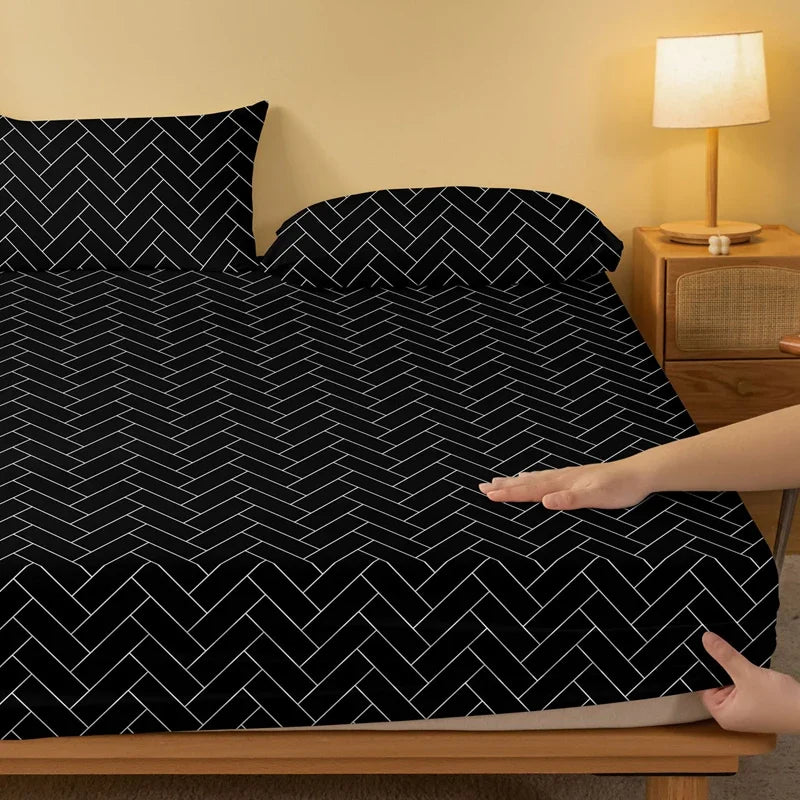 drap plat rayures diagonales noir blanc moderne taille diverses chambre coucher maison