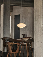 Suspension ovale moderne verre blanc opale salon chambre pendentif led autonomes