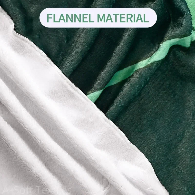 couverture feuilles plante polyester soft moderne printemps automne voyage maison vert différents tons
