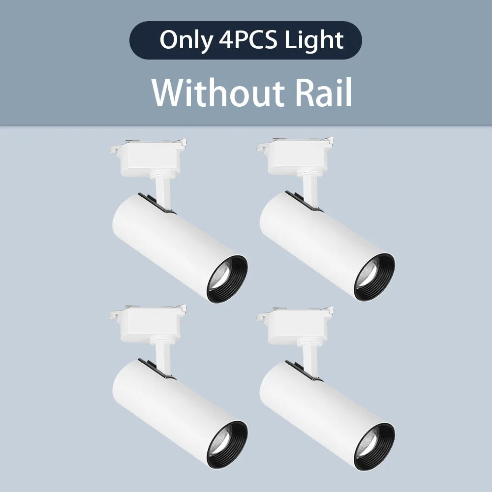 spots led modernes noir blanc télécommande dimmable ensembles complets rail