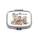 boîte pilules moderne fleuries multicolores portable organisateur blanc motifs graphiques