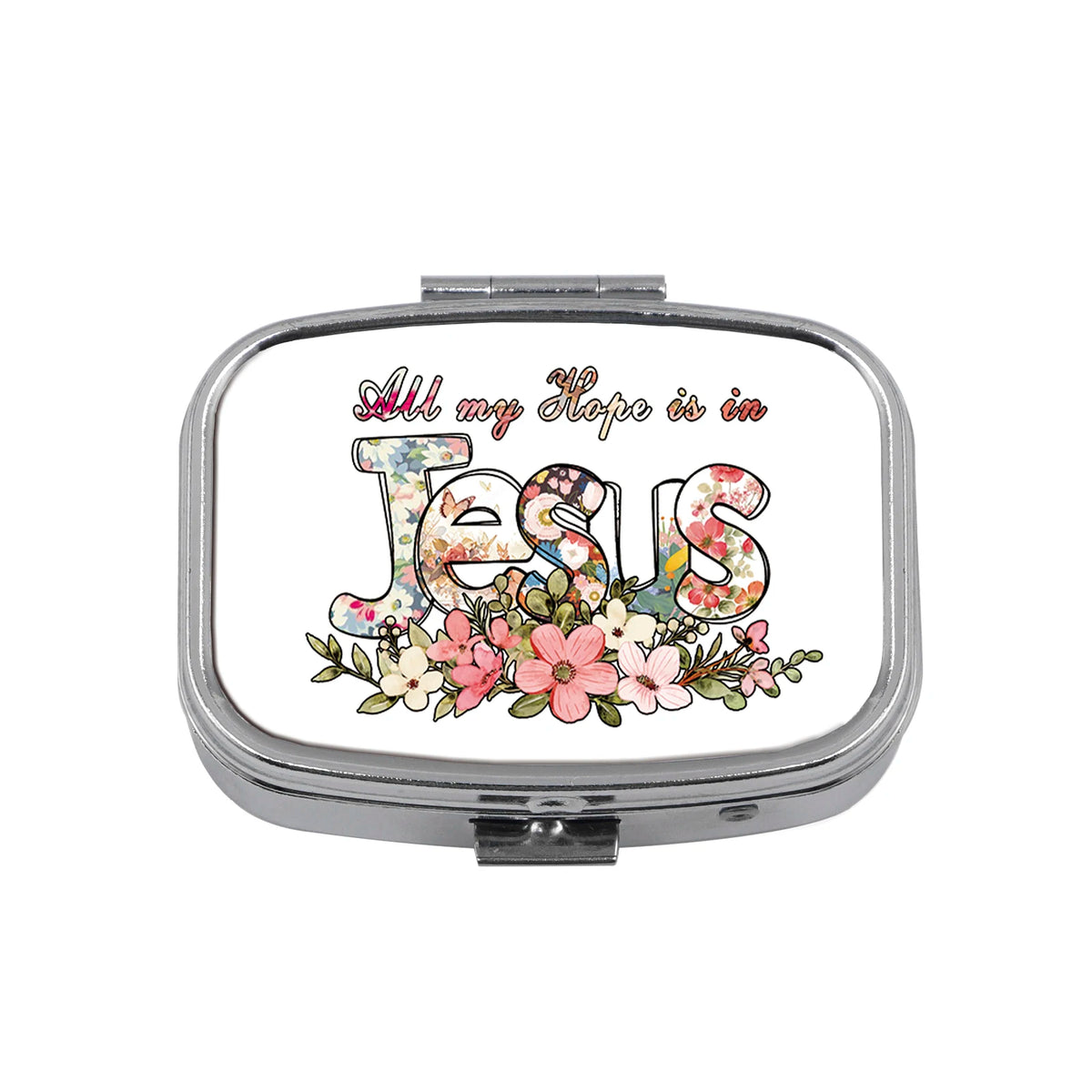 boîte pilules moderne fleuries multicolores portable organisateur blanc motifs graphiques