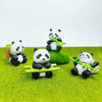 ornements paysagers pandas compagnons figurines cartoon mignon panier bambou pvc opaques