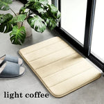 tapis bain polyester rayures horizontales moderne beige gris violet marron absorption d'eau 40x60cmintérieur