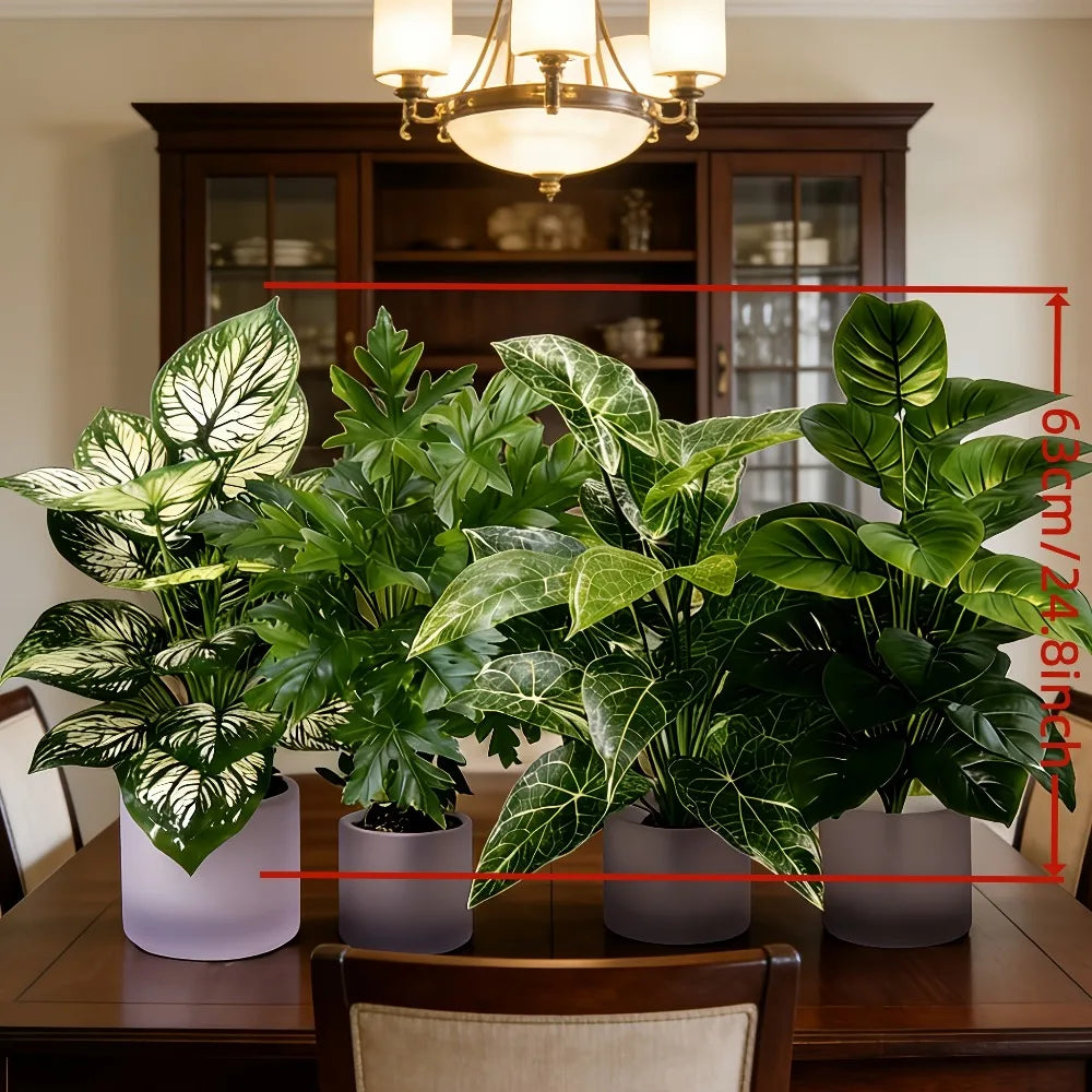 plantes artificielles feuilles éventail palmier intérieur décoration contemporaine vert tropical decoration