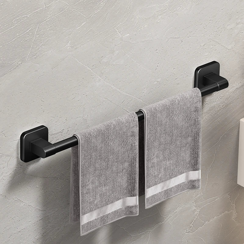 porte serviettes mural adhésif noir texture granuleuse moderne minimaliste 30cm 40cm 50cm