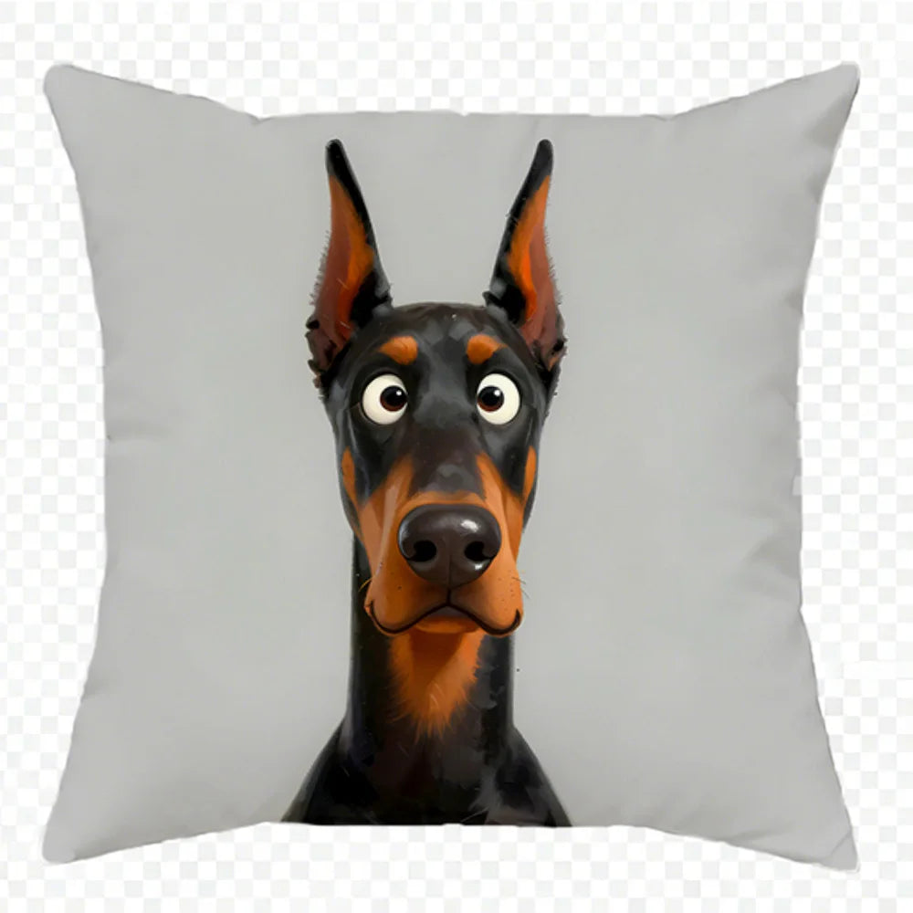 taies d'oreiller illustration chiens blancs maison décoration chambre lit opaques polyester peachskin