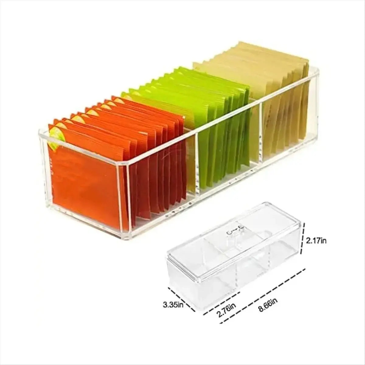 boîte rangement transparent moderne poignée métallique sans motif cuisine thé.storage.accessoires.kits