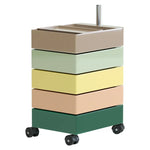 meuble tiroirs mobile moderne minimaliste marron clair vert beige jaune rose pâle sans motif