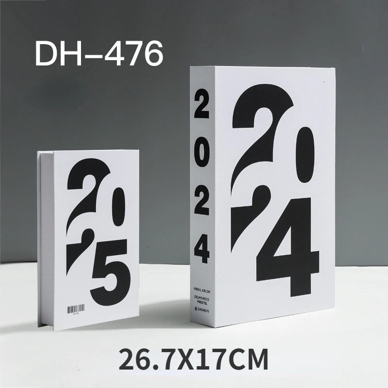 décoration moderne livre faux livres typographie minimaliste noir blanc gris