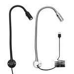 lampe flexible industrielle led noir argent interrupteur câble usb moderne travail réparation