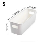 organisateur rangement moderne boîte tri plastique empilable compartiments multifonctionnels beige gris clair poignées bois