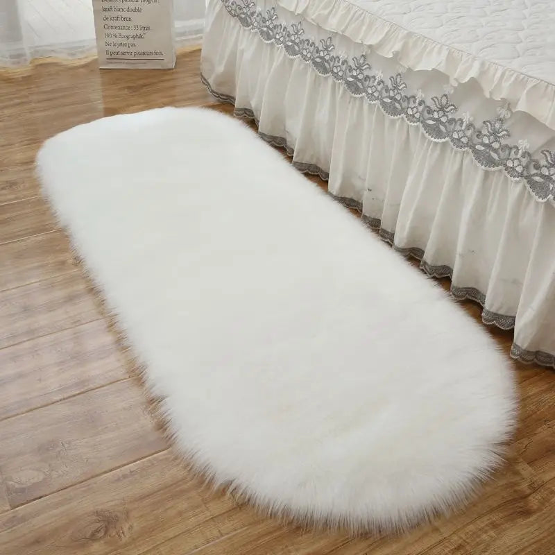 tapis ovale peluche douce moderne beige blanc rose gris bleu