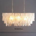 lustre pendentif coquillage vintage blanc doré salon chambre restaurant