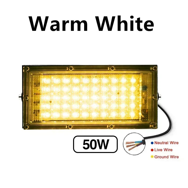 projecteur led violet blanc moderne ip65 50w 100w grille clips