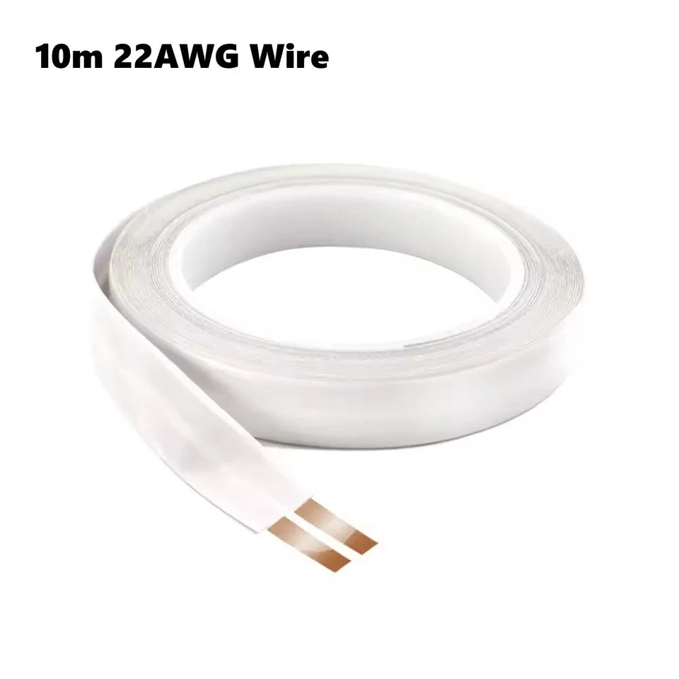 câble plat électrique caché audio led cœurs cuivre pur adhésif 10m 17awg 22awg