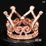 couronne or argent strass baroque élégante adhésive décoration fête princesse baby
