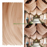 rideaux transparents plissés romantiques élégants blanc rose poudré gaufrés bord inférieur 300 600 800