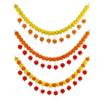 guirlandes decoratives fleurs marigolds jaune orange rouge decoration diwali festif traditionnel