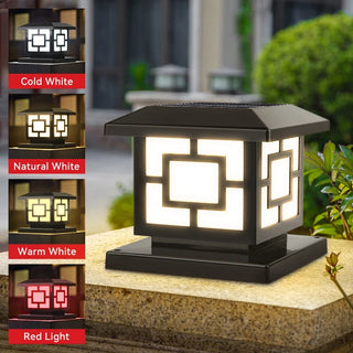 lampe solaire led extérieure moderne noir géométrique télécommande rouge blanc