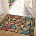 tapis d'entrée moderne multicolore fleurs bienvenue 30x50cm 40x60cm 50x80cm résistant antidérapant