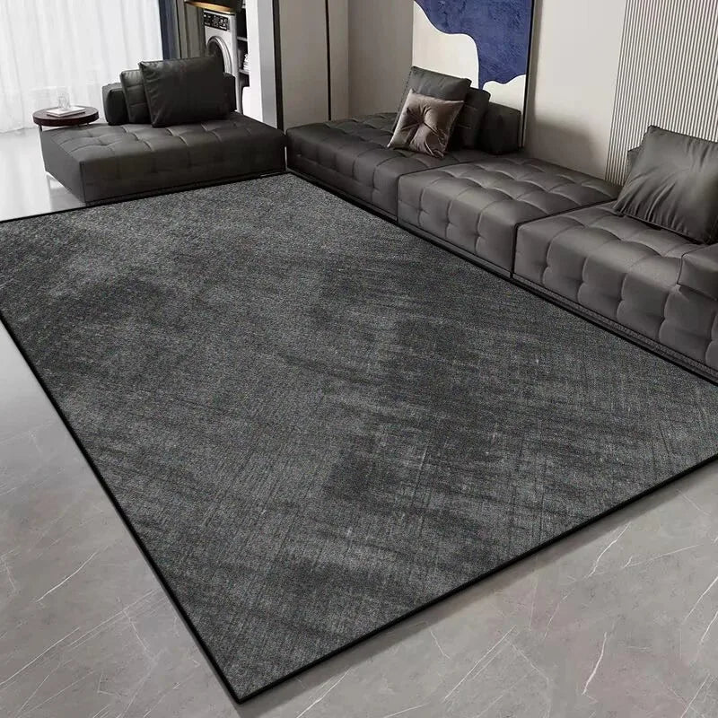 tapis moderne marbre noir géométrique salon facile nettoyer antidérapant polypropylène polyester