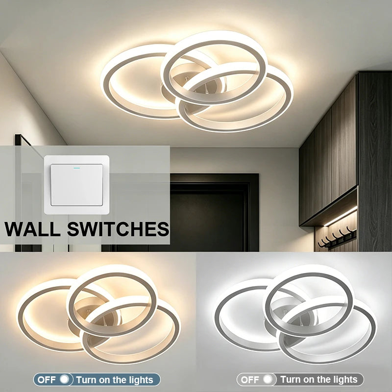 luminaire suspendu moderne blanc noir éclairage quotidien cuisine salle manger led acrylique fermeture métallique