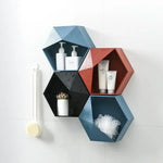 Étagère murale hexagonale vert clair avec pot de fleur